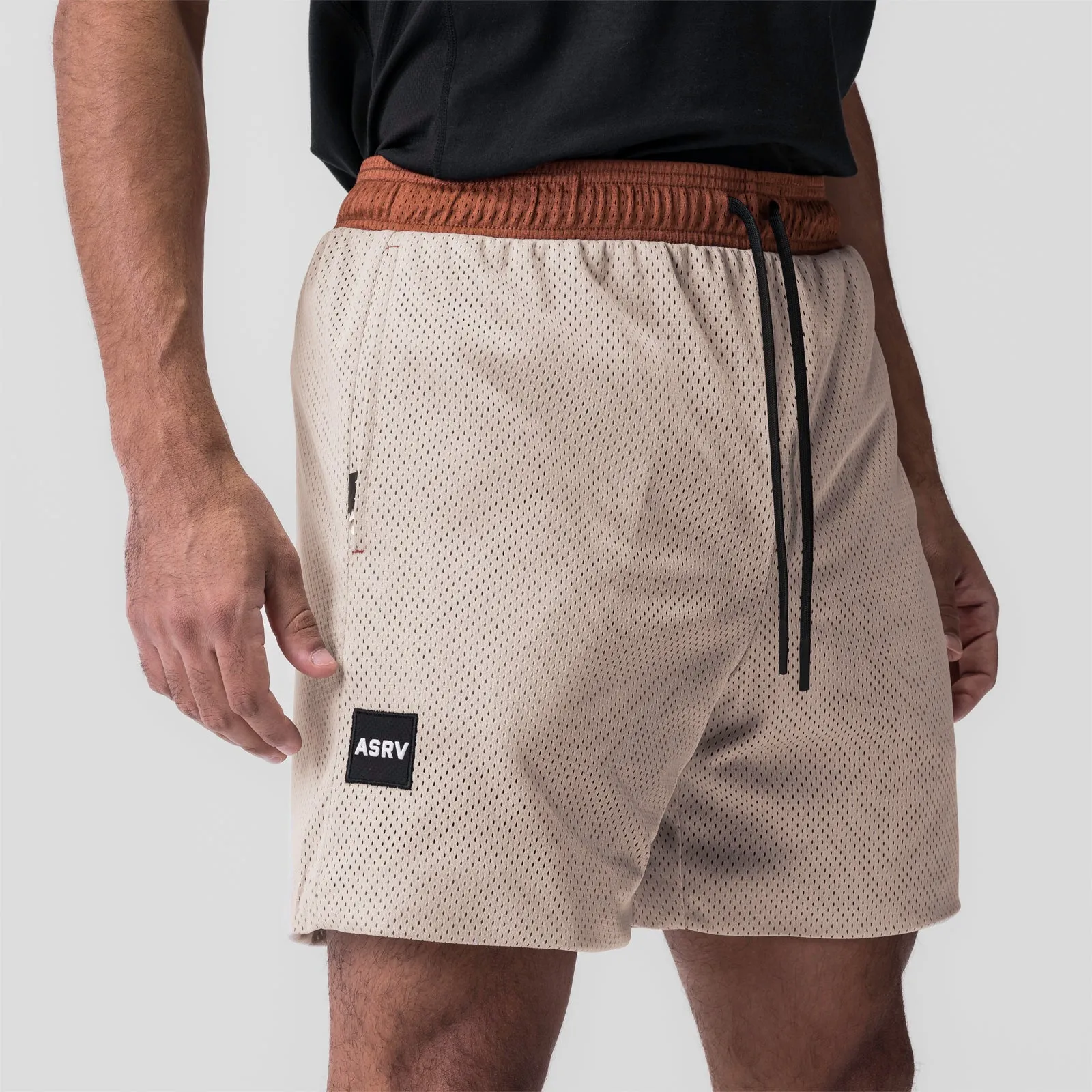 0795. SilverPlus™ Mesh Reversible Short  - Rust/Beige