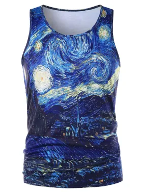 3D Starry Sky Print Tank Top