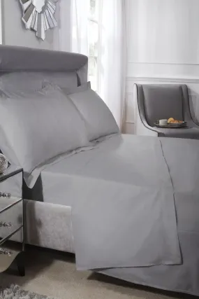 400 Thread Count Cotton - Flat Sheet in Silver Grey