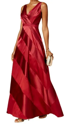 Adrianna Papell AP1E201686 Banded Mikado Charmeuse Dress Cranberry