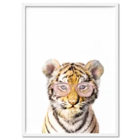 Baby Tiger Cub with Sunnies- Art Print