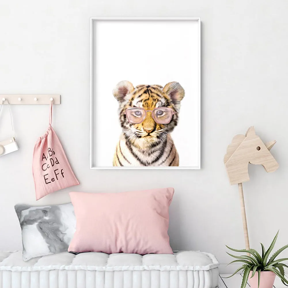 Baby Tiger Cub with Sunnies- Art Print