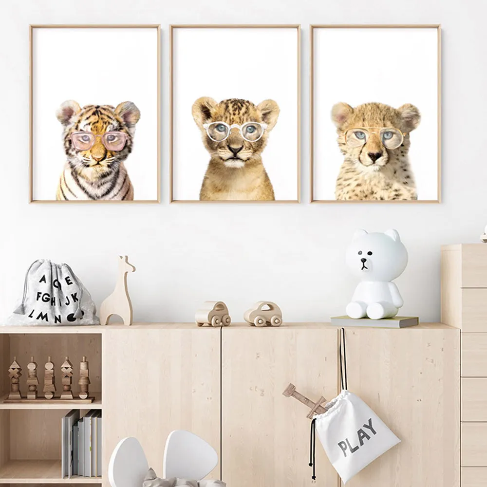 Baby Tiger Cub with Sunnies- Art Print