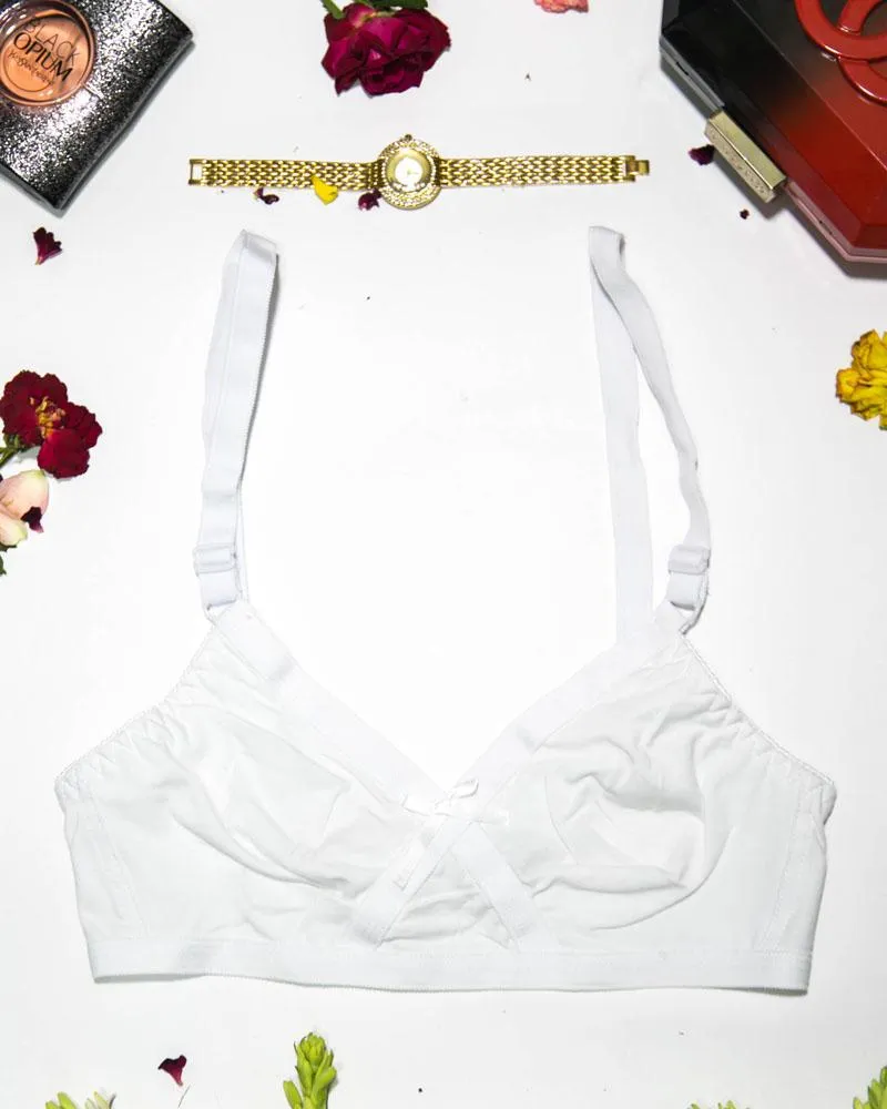 Basic Bra - White - Cotton Bra - Non Padded Bra - Non Wired Bra