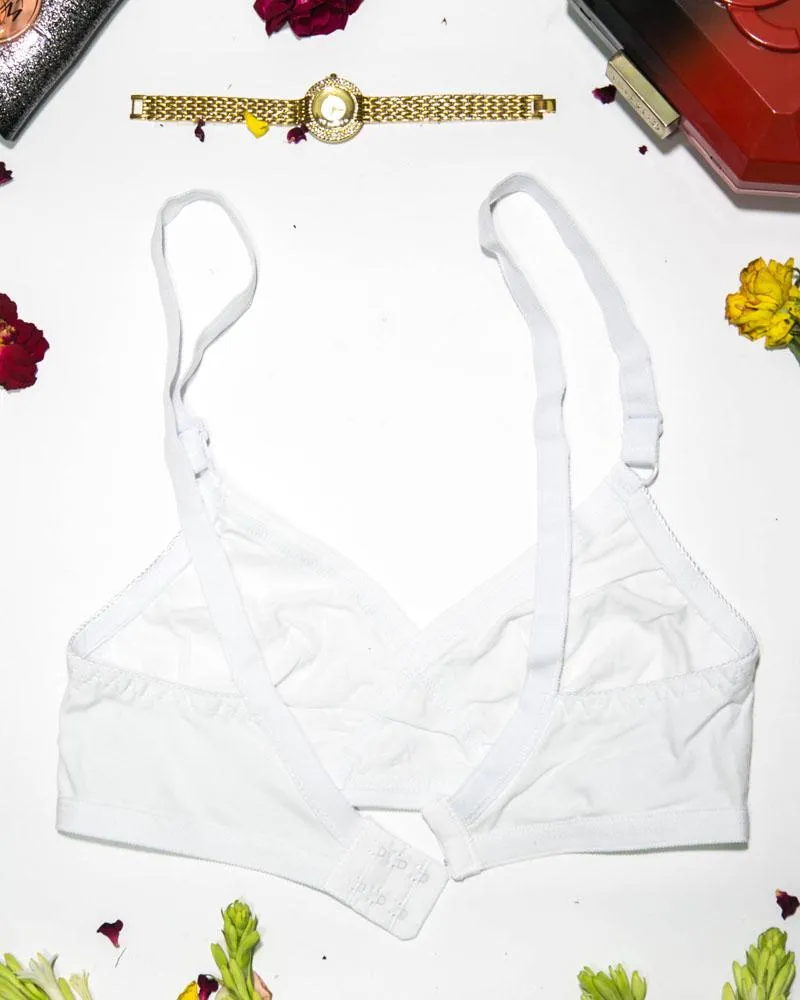 Basic Bra - White - Cotton Bra - Non Padded Bra - Non Wired Bra