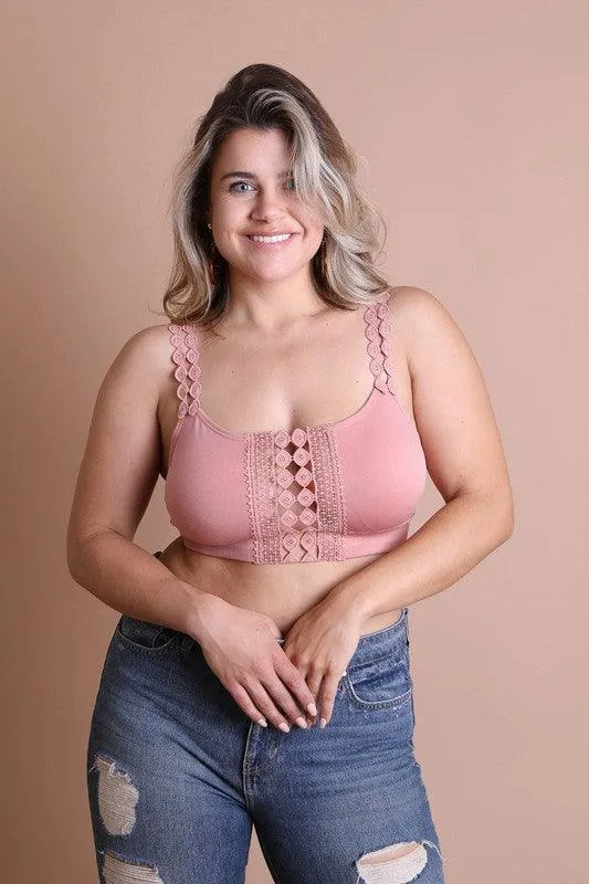 Boho Eye Lace Applique Bralette Plus Size