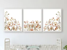 Boho Wildflower Nursery Print - Set 1