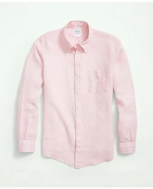 Brooks Brothers Men's Big & Tall Irish Linen Sport Shirt Pink