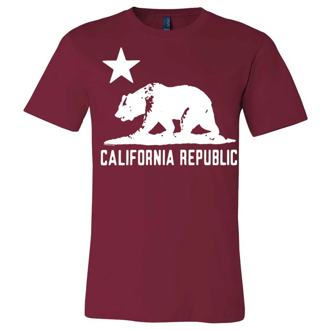 California Flag Oversize White Silhouette Asst Colors Mens Fitted T-Shirt/tee