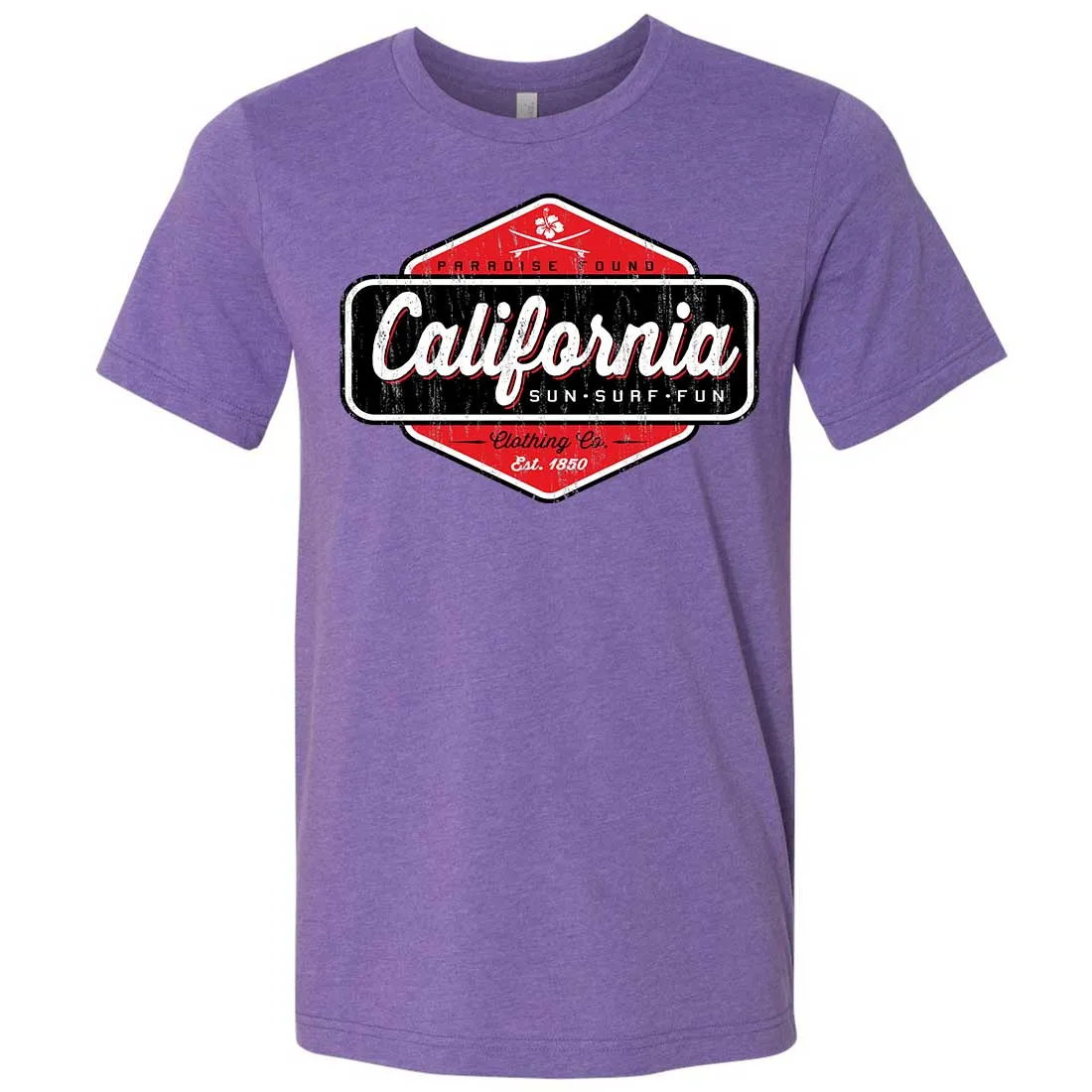 California Paradise Found Asst Colors Mens Fitted Tee