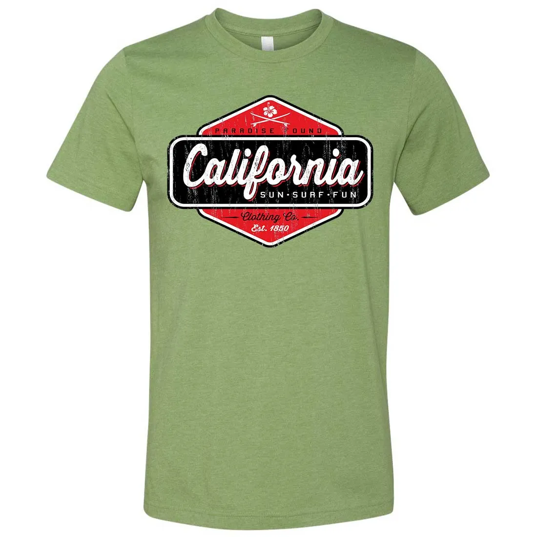 California Paradise Found Asst Colors Mens Fitted Tee