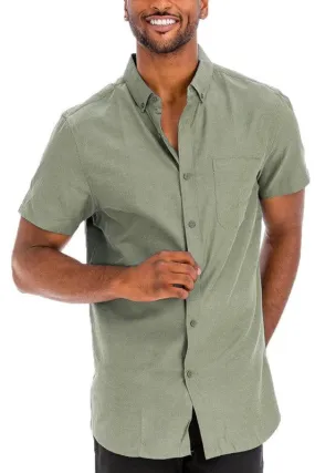 Casual Short Sleeve Solid Shirts For Men