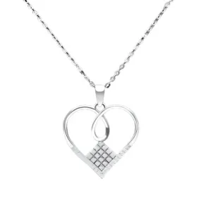 Chain Necklace Pendant Women's TS062 - Rhodium 925 Sterling