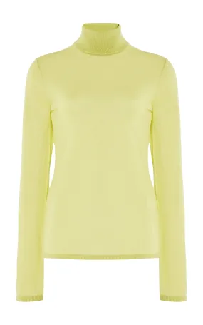 Costa Knit Turtleneck in Lime Adamite Cashmere Silk