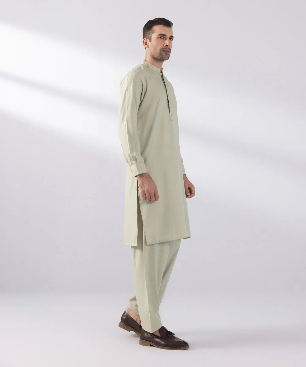 Embroidered Wash & Wear Suit