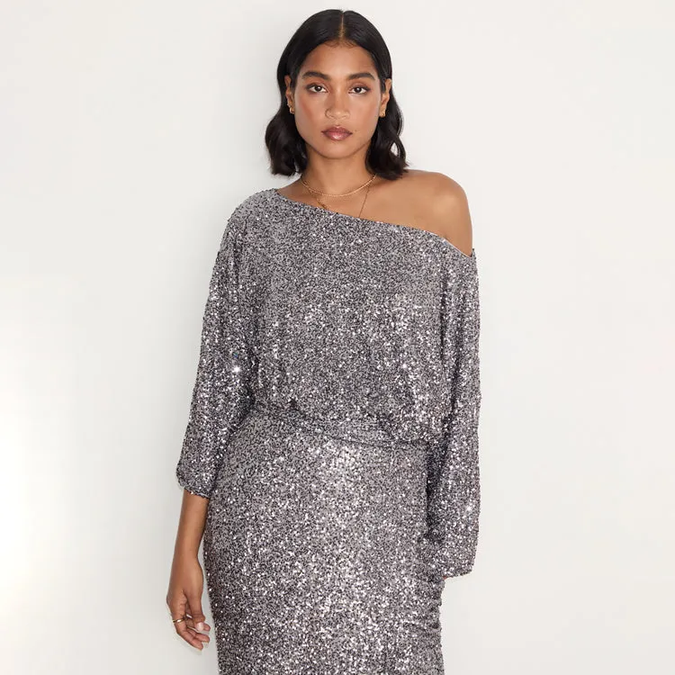 Gunmetal Sequin Tilly Top