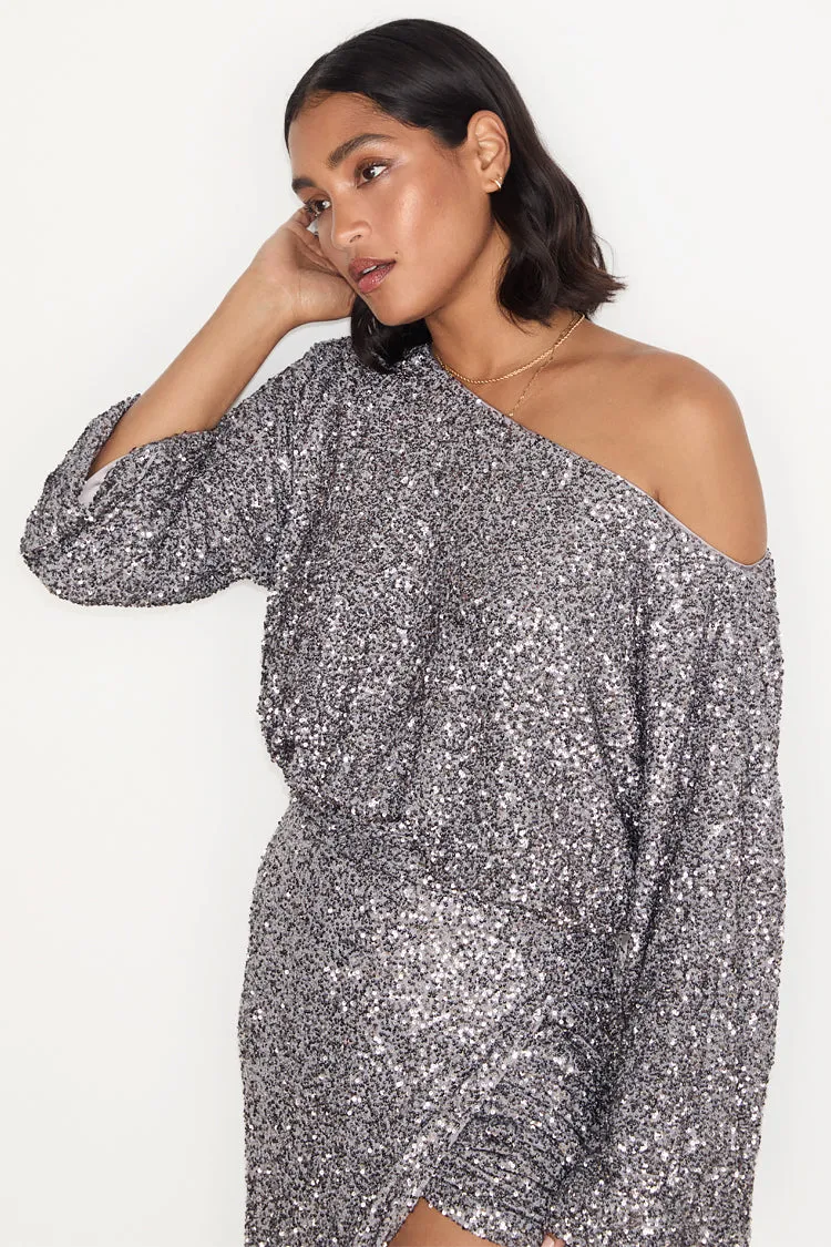 Gunmetal Sequin Tilly Top