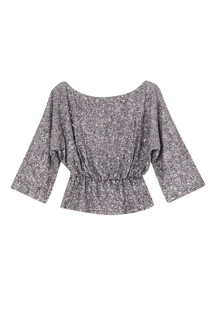 Gunmetal Sequin Tilly Top