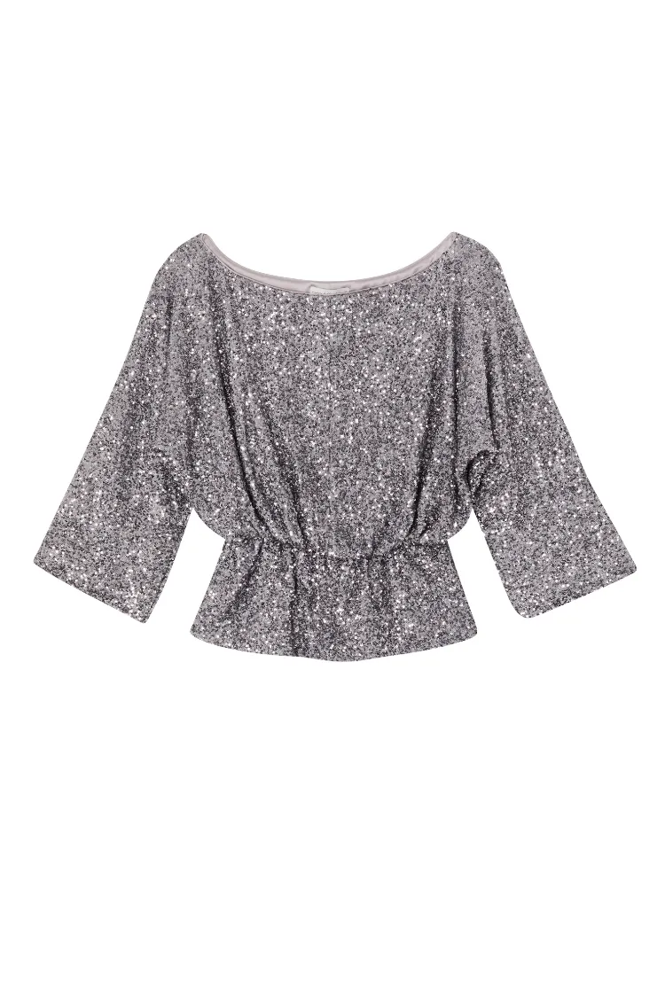 Gunmetal Sequin Tilly Top