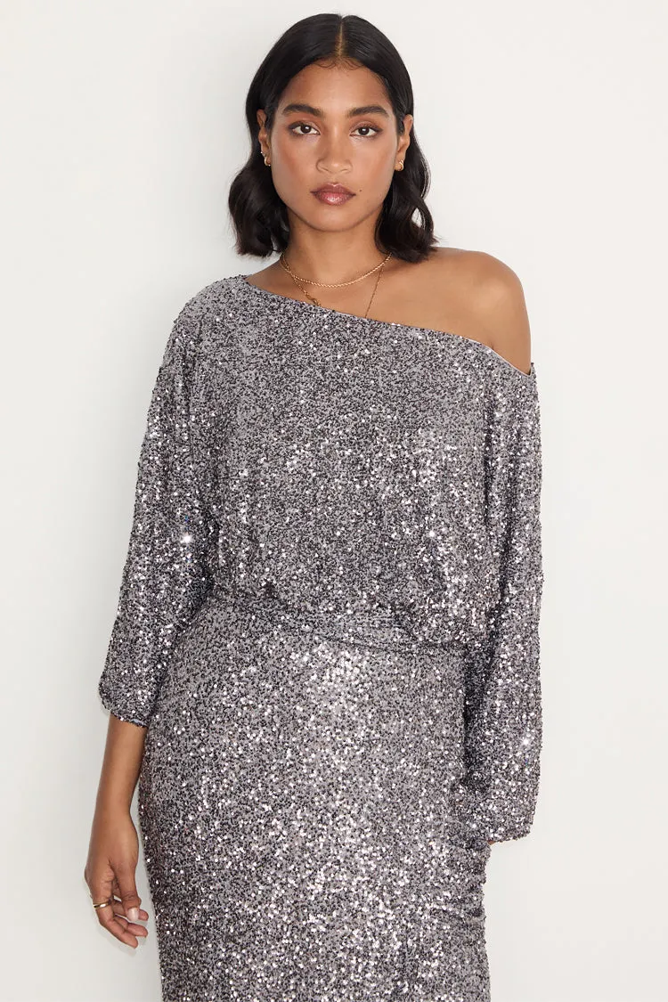 Gunmetal Sequin Tilly Top