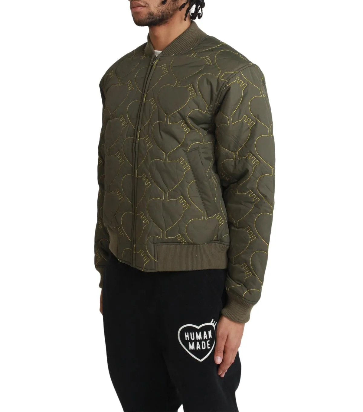 Human Made Heart Quilting Jacket Olive