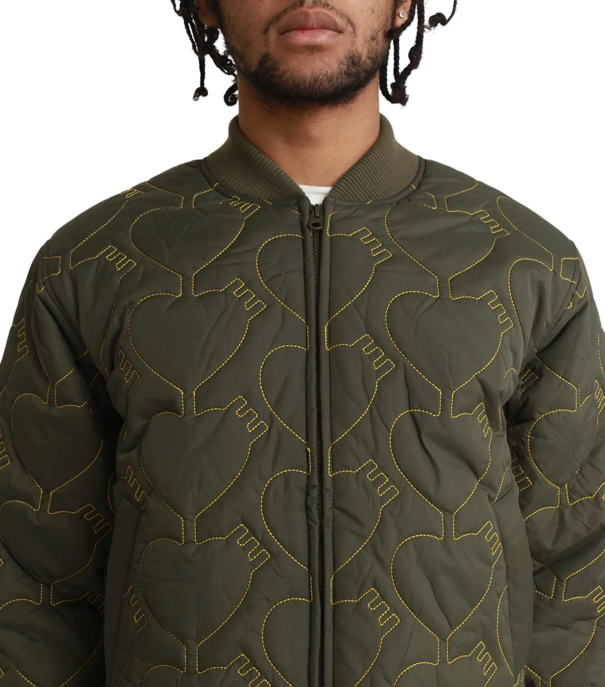 Human Made Heart Quilting Jacket Olive