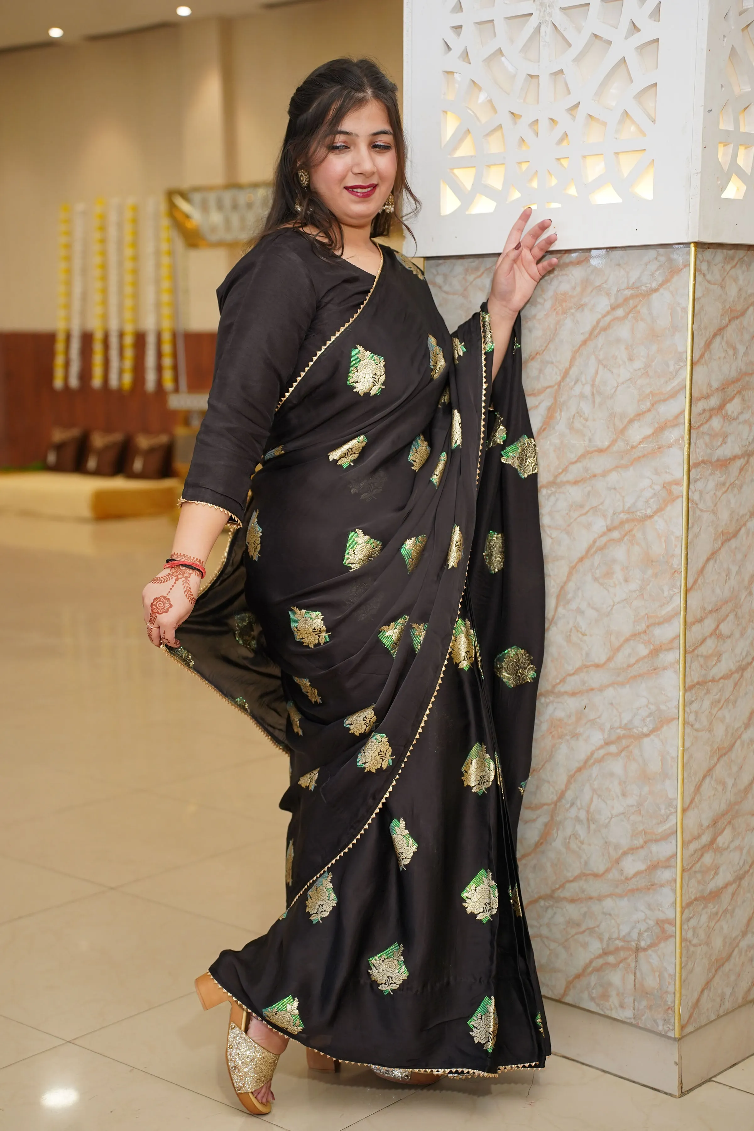 Kamakshi Pre-Draped Jacquard Silk Saree