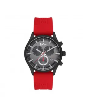 Lee Cooper Men's Red Chronograph Silicone Strap Watch - LC07206.668