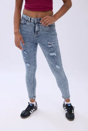 Mid Rise Cropped Skinny Jeans