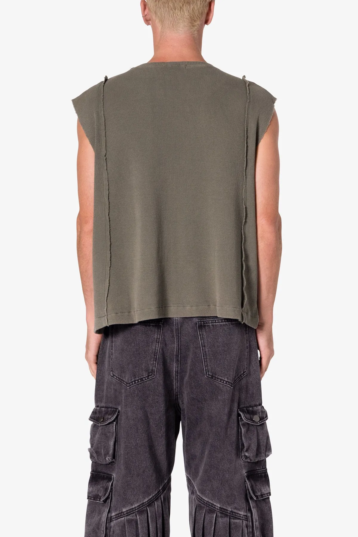 Paneled Knit Tank - Vintage Olive