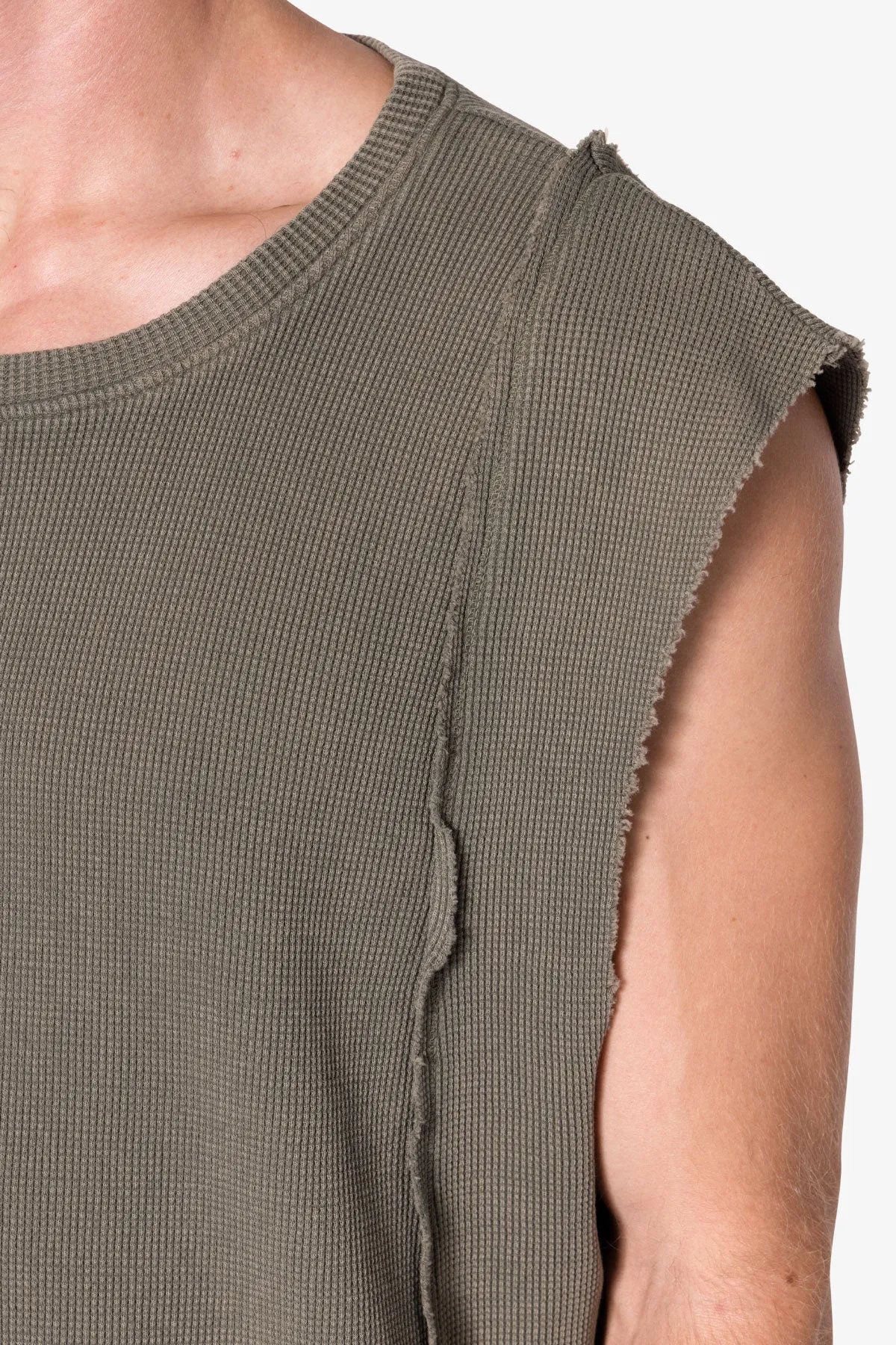 Paneled Knit Tank - Vintage Olive