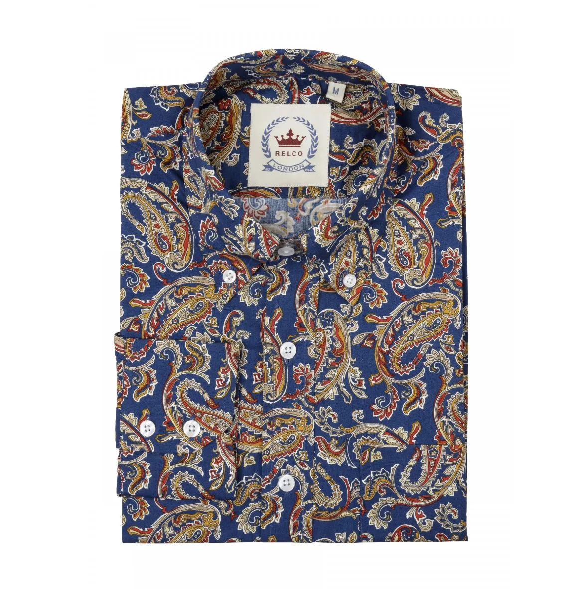 Relco - PS25 Navy Red & Gold Paisley - Shirt