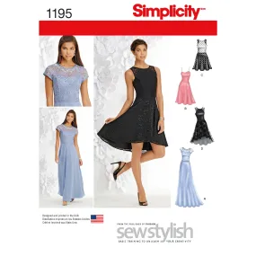 Simplicity Sewing Pattern 1195 Misses and Miss Petite Special Occasion Dress