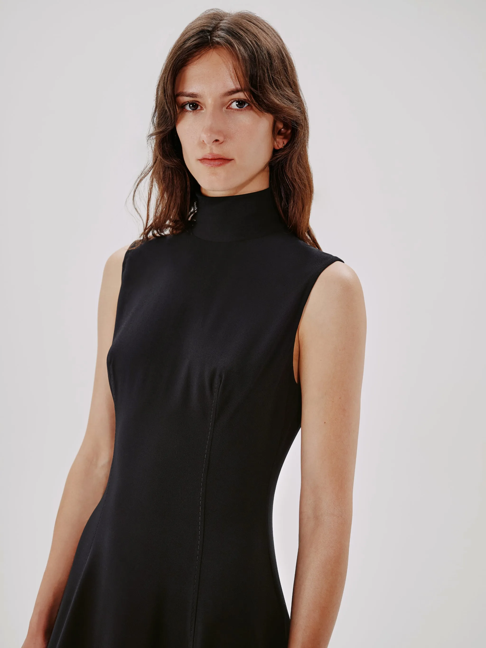 Turtleneck Flare Dress